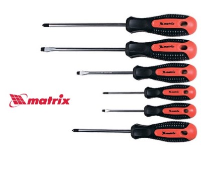 Набір MATRIX професійних викруток Fusion, CrV, трикомпонентна рукоятка antislip, 6 шт