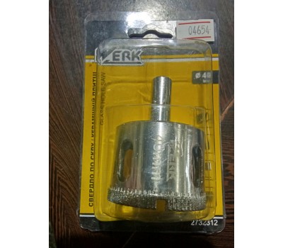 Сверло по стеклу керамической плитке -40 мм (WERK) уп.1шт блистер 2732312 Сверло по стеклу керамической плитке -40 мм (WERK) уп.1шт блистер 2732312