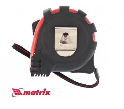 Рулетка MATRIX Status Magnet 3 fixations, 10 м х 32 мм, прогумований корпус, зачіп з магнітом Рулетка MATRIX Status Magnet 3 fixations, 10 м х 32 мм, прогумований корпус, зачіп з магнітом