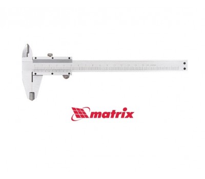 Штангенциркуль, MATRIX 150 мм, ціна поділки 0,02 мм, металевий, з глибиноміром