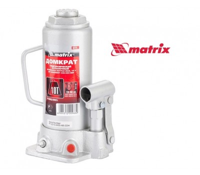 Домкрат гідравлічний MATRIX Master пляшковий, 10 т, висота підйому 230-460 мм