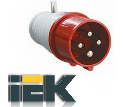 Вилка IEK 32А 380В 3P+E IP44