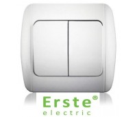 Выключатель ERSTE Классик 2-клавишный белый_С