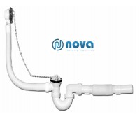 Сифон для ванны NOVA, 1 1/2" гофра 800мм, выпуск 40/50мм 1520N_В