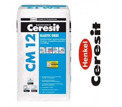 Клей CERESIT СМ-12 для підлогових плит і гранитогресса фас.25кг