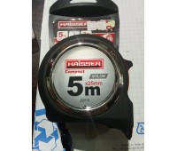 Рулетка HAISSER Compact 5мx25мм, нейлон, прогумований корпус, 2 стопа, магніт, Рулетка HAISSER Compact 5мx25мм, нейлон, прогумований корпус, 2 стопа, магніт,