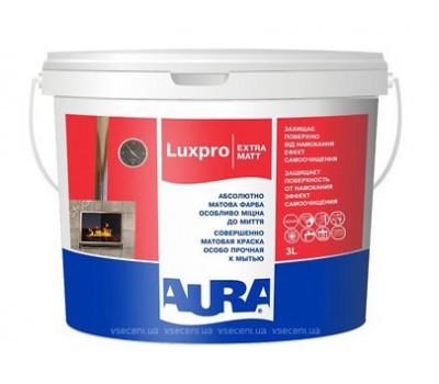 Краска AURA Lux Pro Extramatt 2.5л, акрилатная, глубокоматовая моющаяся