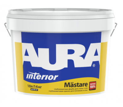 Краска AURA Mastare 10.0л, водно-дисперсионная, глубокоматовая для потолков и стен