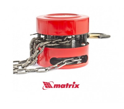 Таль цепная,  MATRIX  1 т, H подъема 2,5 м, расстояние между крюками 300 мм(срок поставки 2-3 дня)