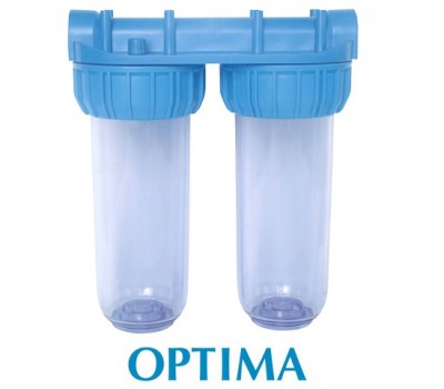 Система 2-х ступенчатой очистки OPTIMA OP-02 3/4" (без картриджей)(срок поставки 2-3 дня)