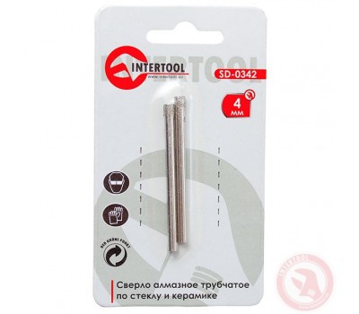 Сверло алмазное INTERTOOL 4мм корончатое по стеклу и керамике_С