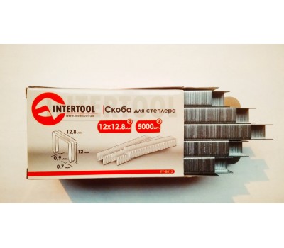 Скобы для степлера INTERTOOL 10х12.8мм, пневмо 5000шт/упаковка_С