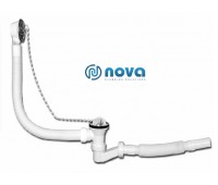 Сифон для ванны NOVA низкий, 1 1/2" гофра 730мм, выпуск 40/50мм 1521N_В